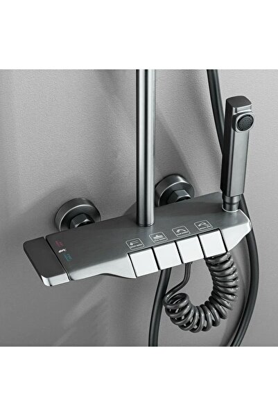 Boheme FLEKO Piyano Fonksiyonel Duş Seti Antrasit Renk