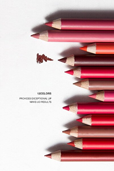 MAQYA Cosmetics Super Matte Lip Liner Pencil 12'li Dudak Kalemi Seti Mq-1448ht