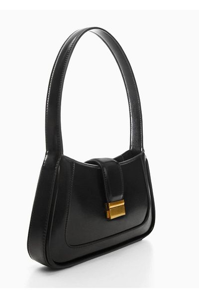 Cosser Geanta de umar dama model Mango negru - curea scurta