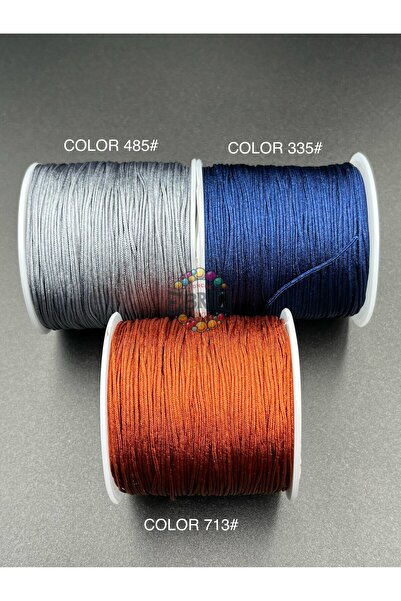 Ebruli Boncuk Üçlü Set 0.8 mm Gri-Lacivert-Kahve Paraşüt İp Color F106-F103-0...
