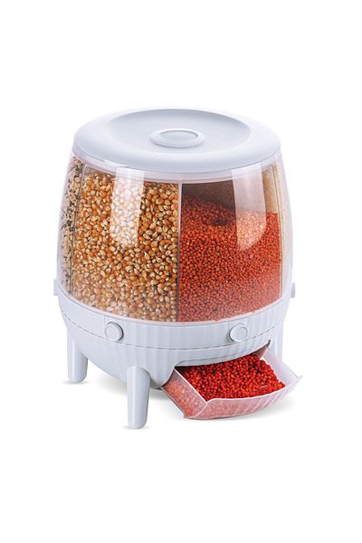 Keyfi Sepet Dry Food and Pulses Organizer 360° Rotatable 6-Compartment Airtight Storage Container 6 Lt
