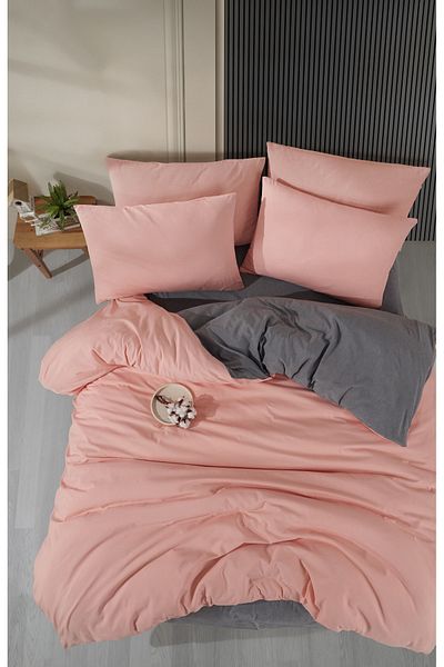 Loyal Home Set cuvertură dublu cearșaf elastic - somon