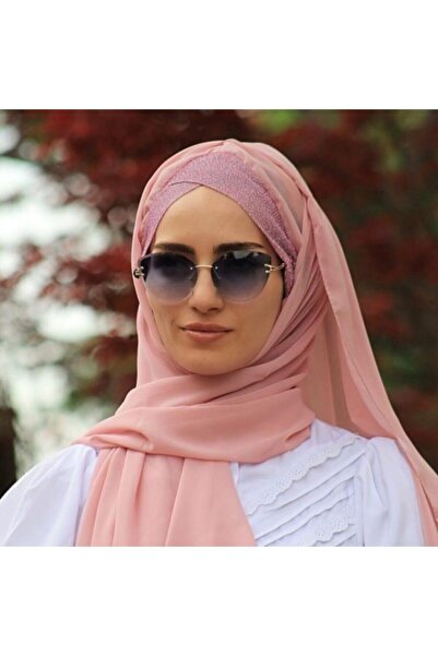 tessetür Bone diyarı Titi Pratik Çapraz Hazır Şal Gül Kurusu