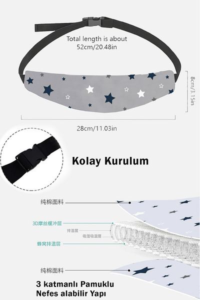Ferdys Baby Stroller Head Support, Baby & Child Travel Head Support, Baby Car Seat Head Protector Bandana