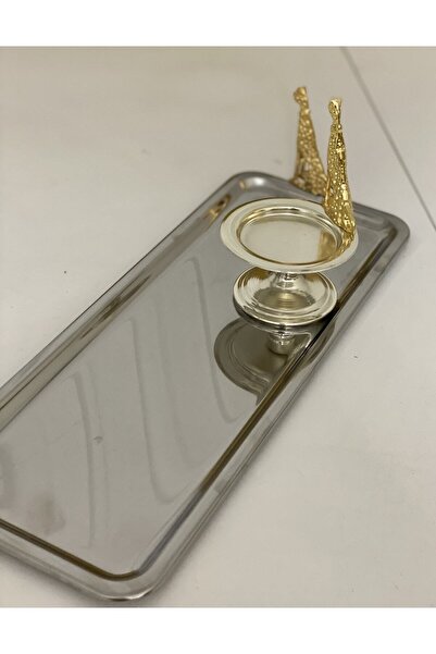 Elzem PASLANMAZ ÇELİK BATON TEPSİ VE GÜMÜŞ MAKARONLUK ÇITA FİGÜRLÜ