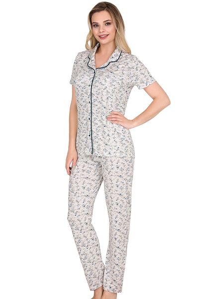Sensu Pj3005 Set de pijamale cu mâneci scurte și nasturi pentru femei