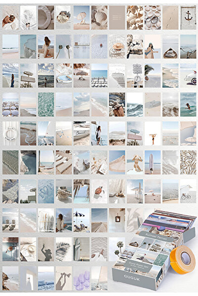 GUGUK Kumsal Temalı 99 Adet Duvar Poster Seti, Özel Tasarım Kutulu, Oda Dekoru (GGK-K032)