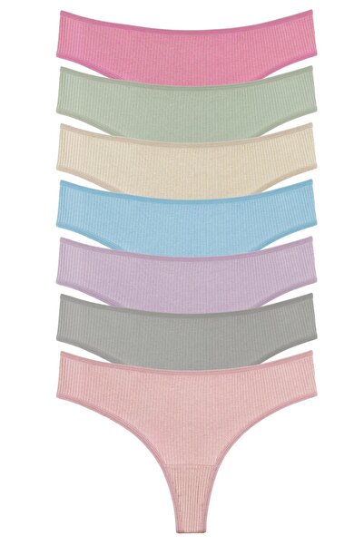 Sensu Kadın Fitilli Brazilian Tanga 7'li Paket Set