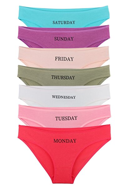 Sensu Kadın Gün Baskılı 7'li Slip Külot - Kts1167