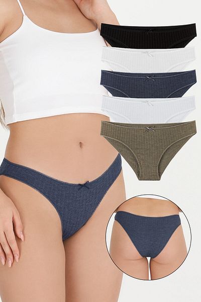 Sensu Γυναικεία Slip Panties Soft Colors Σετ 5 Πακέτο - Kts2022