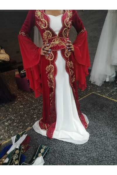 madamebrade KINA KAFTANI KADİFE TAŞLI BİNDALLI