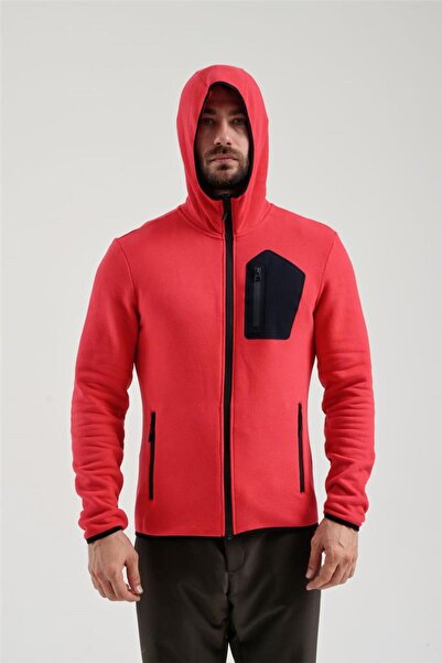 Exuma Erkek Kırmızı Tam Fermuarlı Sweat 2312250