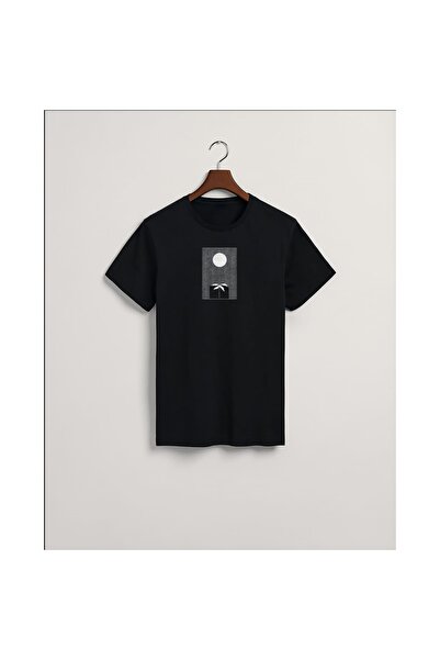 MarkaTurko Minimal Aesthetic Printed Black Special Design Cotton Combed Cotto...
