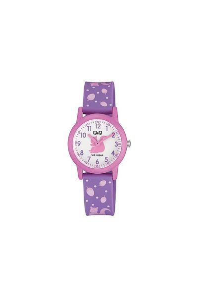 Q&Q V23a-007vy Purple Silicone Cord Numeral Children's Wristwatch