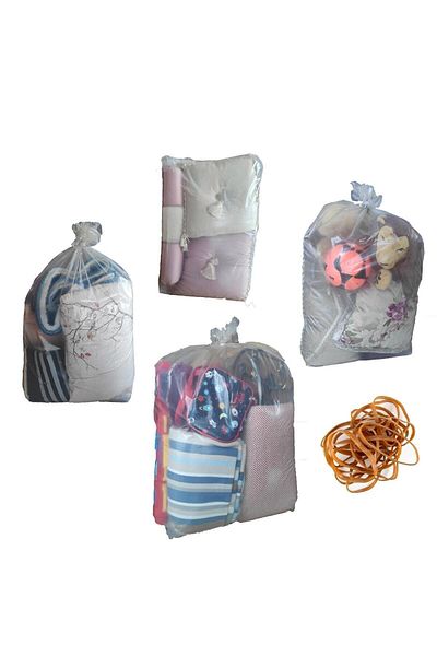 Dekals 10 Pieces 90x130 Mega Size Home Carrying Bag Elastic Bag Ultra Oversize Transparent Unscented