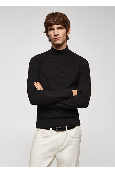 MANGO Man Geformter Pullover mit Perkins-Kragen