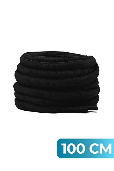 GoLite 100 Cm Oval Spor Ayakkabı Bağcığı , Atletik Bağcık 1 Çift - Siyah