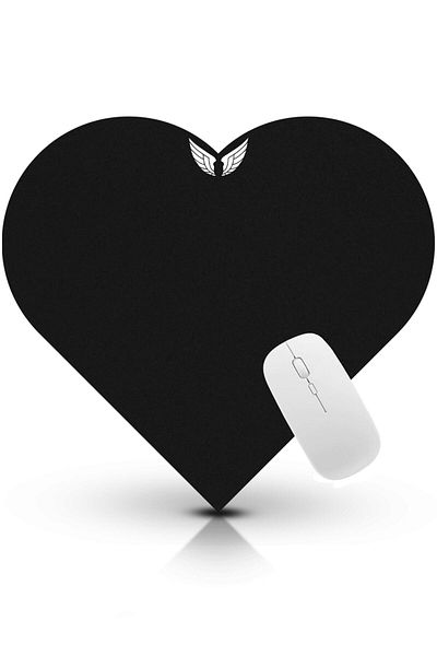GoLite Mouse Pad negru în formă de inimă Covorașe de mărime medie pentru Valentine Mousepad personalizat