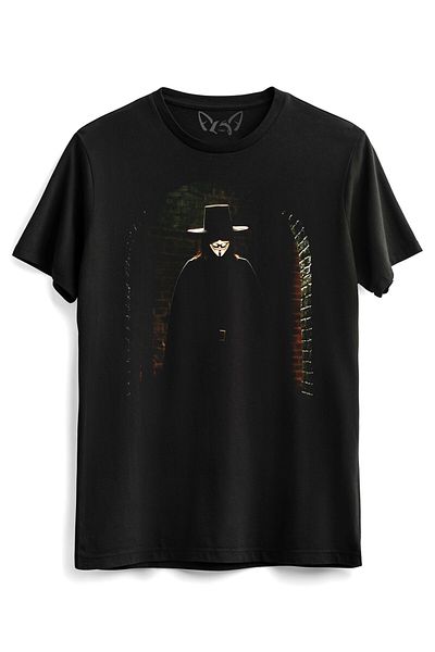 Alfa Tshirt Tricou negru pentru copii cu imprimeu V For Vendetta
