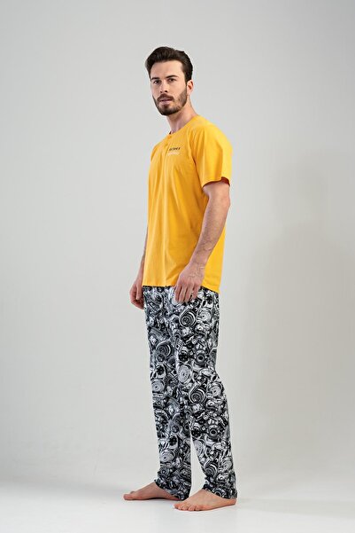 VİENETTA Cotton Men's Short Sleeve Pajama Set
,111402