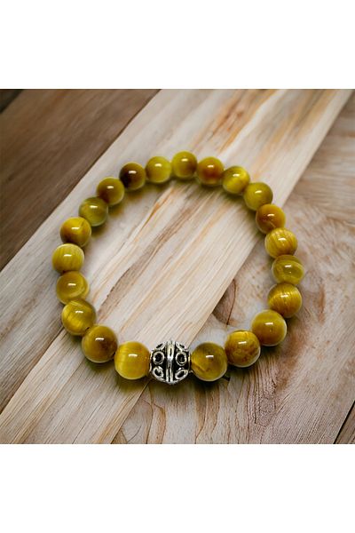 eHediyecim Aries Zodiac Happiness, Peace, Good Luck Stone - Cat's Eye Natural Stone Bracelet