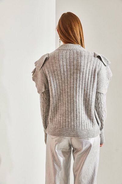 Bianco Lucci Geflochtener, durchbrochener Strickpullover für Damen