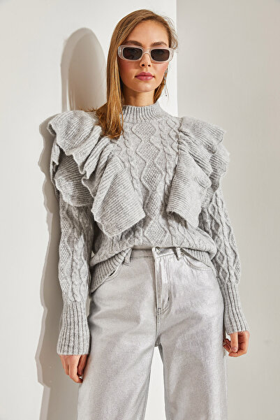 Bianco Lucci Pulover de damă împletit ajurat tricotaj