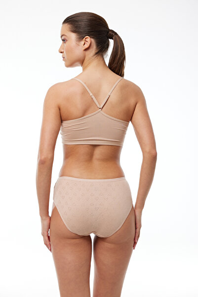 Malabadi Women's Skin 6 Pack 100% Cotton Intermediate Waist Jacquard Slip Panties 350