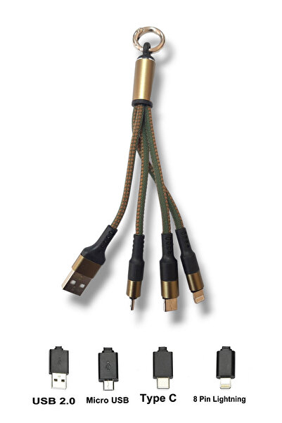 KYLE XM Araç Universal Tüm Telefonlara Uyumlu Type-c--Micro--Iphone--3in 1 Uy...