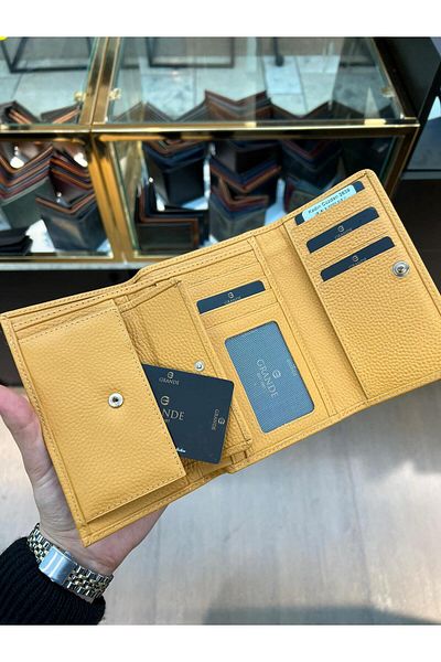 MFT Leather Design Yellow Genuine Leather Grande Wallet - 2639