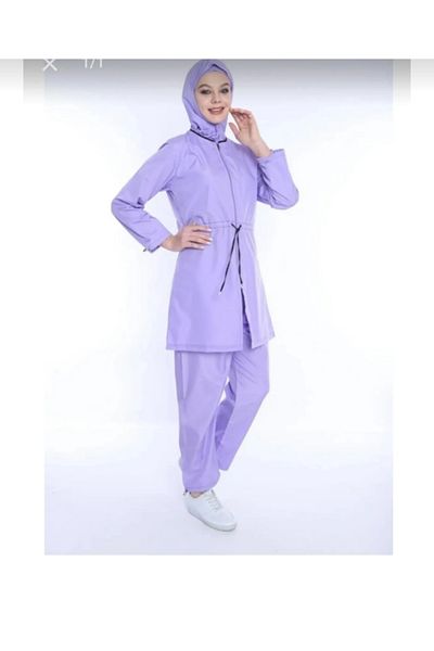 GC GÖKHAN CLUB 4 Piece Full Coverage Water Repellent Quick Drying Adjustable Zipper Hijab Swimsuit