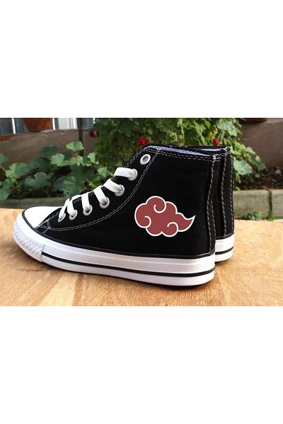 Touz Naruto Cloud Printed Black Canvas Shoes - Very Kind