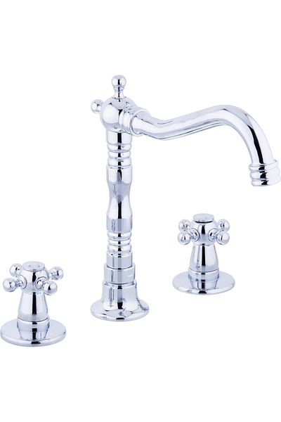 İSAOĞLU YAPI Built-in Sink Faucet Sink Faucet 3 Holes Battery Silver Silver Built-in Fixture