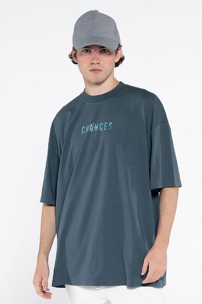 Friday Offset Tricou oversize pentru bărbați Ness, 100% bumbac, cu mâneci și guler, decupat