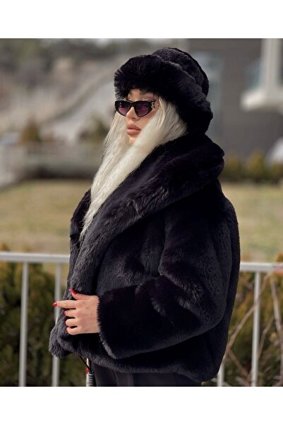 Axesoire 14623 Plush Black Heart Hat