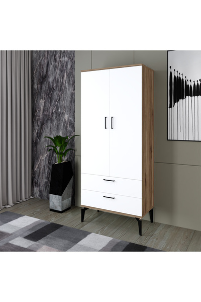Kalender Dekor KAMİLA-1, 2 KAPAKLI 2 ÇEKMECELİ DOLAP VE GARDIROP