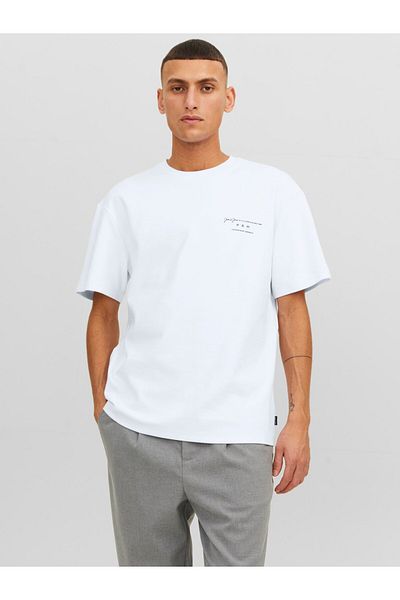 Jack & Jones Jprblasanchez Premium Crew Neck T-Shirt - 100% Organic Cotton, Crew Neck Design