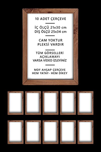 Dekorobi 10 Pieces A4 Frame Wooden PVC 21x30 Frame For Certificate Diploma And Document