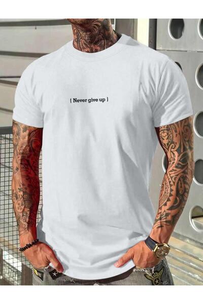 FAVORİST NEVER GİVE UP Tricou imprimat din bumbac
