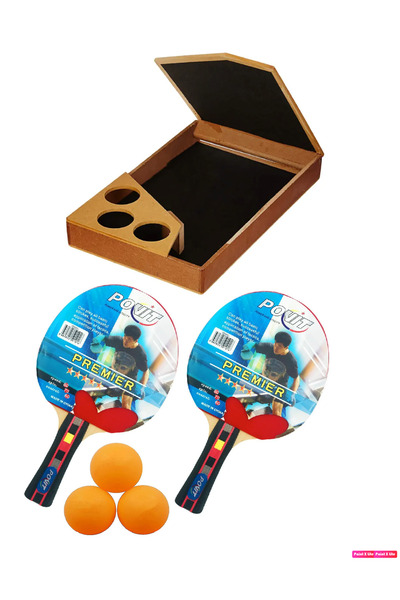 Povit Premier 5 Yıldızlı 2 Raket + 3 Top + STAG Yüksek Kalite Korumalı Ahşap ...