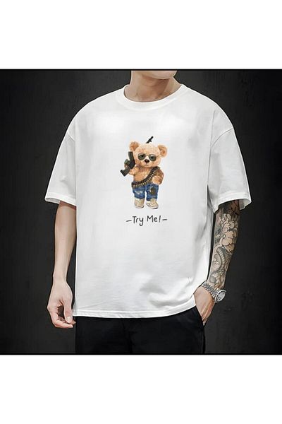 FAVORİST Μπλουζάκι Bear Printed Oversize