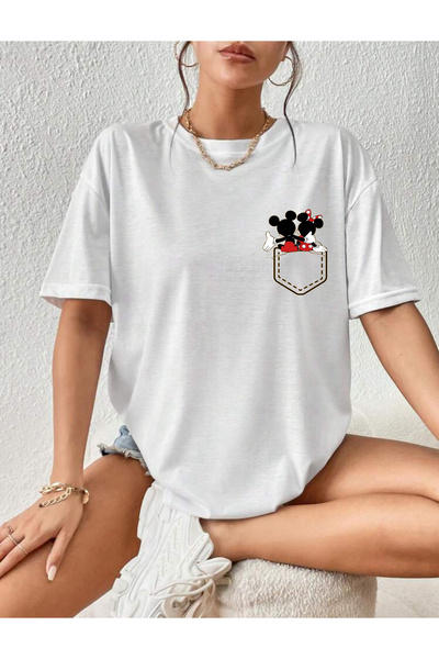 FAVORİST Tricou cu imprimare confortabilă, MINNIE &amp; MICKEY MOUSE