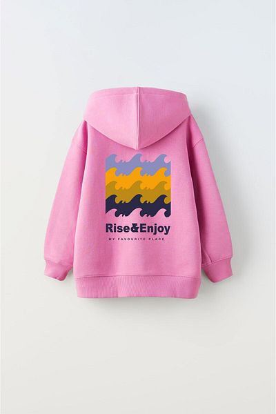 The Champ Clothing Hanorac cu glugă pentru copii, unisex, cu glugă, cu imprimeu Rise And Enjoy