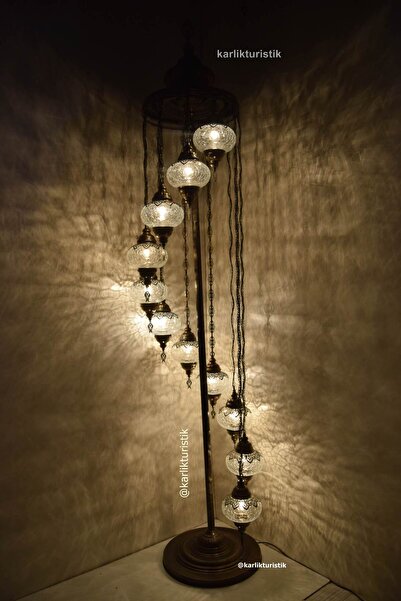 karlıkturistik Otantik Lambader,osmanlı Lamba,Hediyelik Köşe Lambası 11 Lİ Lazerli