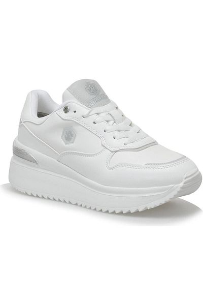lumberjack Pantofort de damă Rıta Pu 3fx Wedge Sole Comfort Casual alb