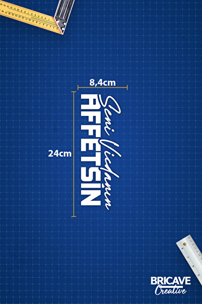 Bricave Seni Vicdanın Affetsin Yazı JDM Araba-Motosiklet Cam Etiket Sticker 24x8,4cm