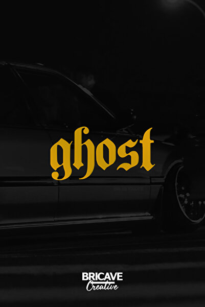 Bricave ملصق لاصق زجاجي للسيارة والدراجة النارية من Ghost Ghost Lettering JDM...