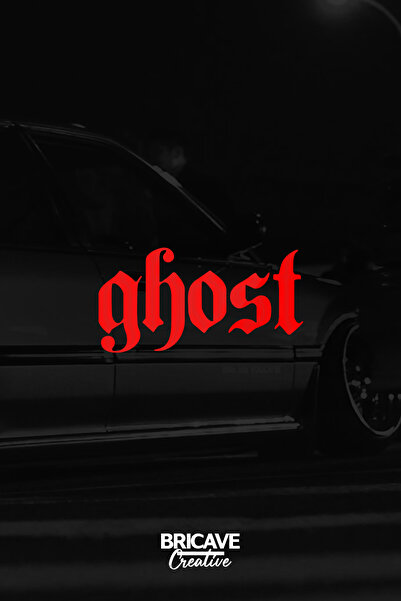 Bricave ghost Ghost Lettering JDM Car-Motorcycle Glass Sticker 11.6x6cm