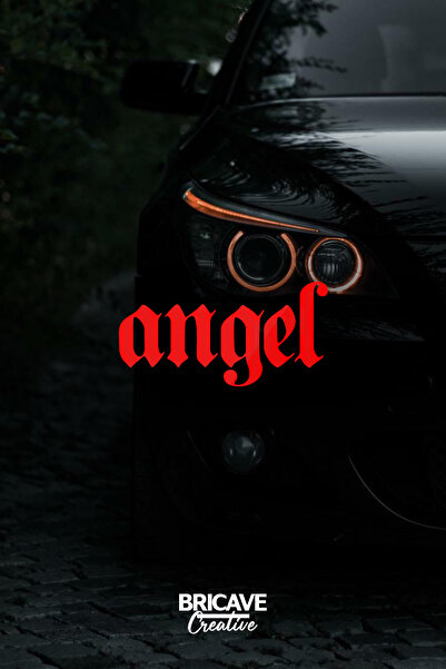 Bricave Angel Angel Lettering JDM Car-Motorcycle Glass Sticker 11.9x6cm