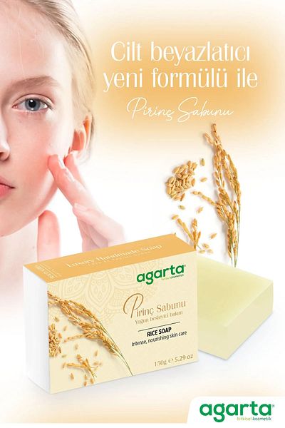 Agarta Natural Handmade Skin Whitening Rice Soap 150 Gr